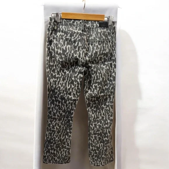Paige Rosie HW Women’s Poppy Leopard Slim Crop FlareHigh Rise Jeans